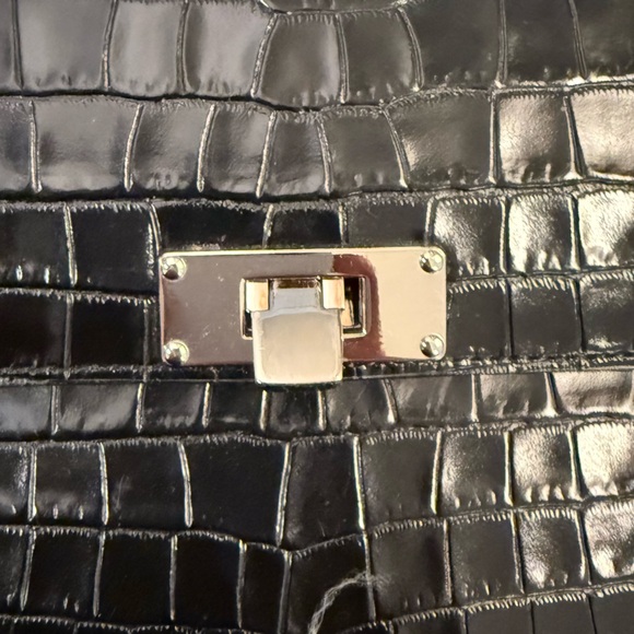 Margesherwood Leather Croc-Embossed Bag in Black - Picture 3 of 12